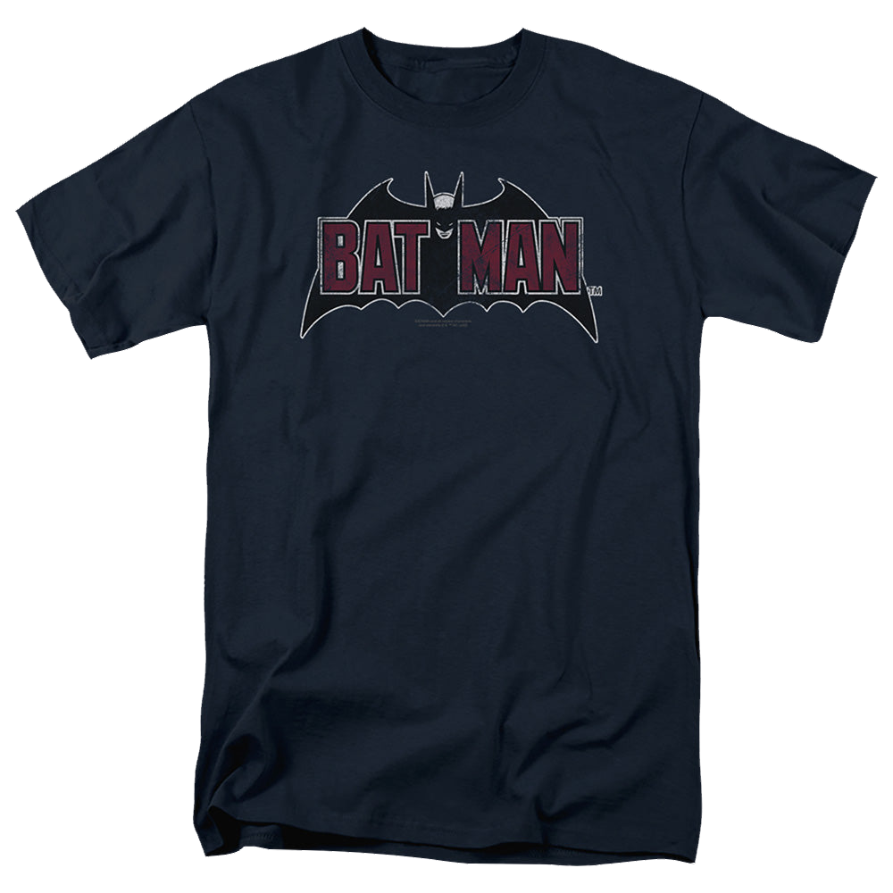 The Batman (2022) Vintage Bat Logo On Navy - Men's Regular Fit T-Shirt Men's Regular Fit T-Shirt Batman