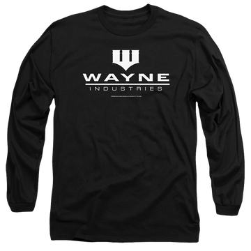 Black men's long sleeve t-shirt with The Batman (2022) Wayne Logo On Black graphic