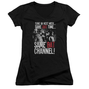 Batman - Classic TV Series Bat Channel - Juniors V-Neck T-Shirt Juniors V-Neck T-Shirt Batman