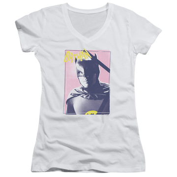 Batman - Classic TV Series Wayne 80s - Juniors V-Neck T-Shirt Juniors V-Neck T-Shirt Batman