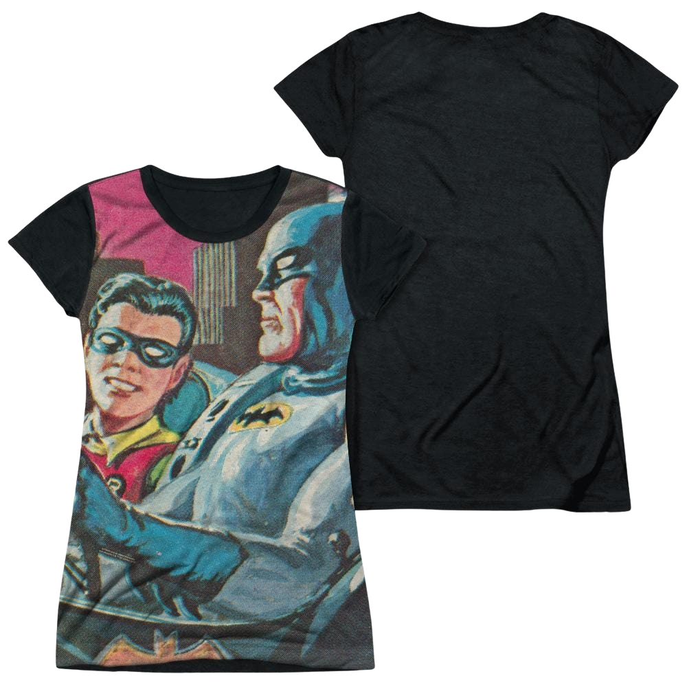 Batman - Classic TV Series Bat Signal - Juniors Black Back T-Shirt Juniors Black Back T-Shirt Batman