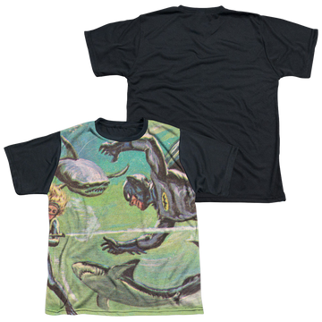 Batman Classic TV Series Underwater youth black back t-shirt for ages 8 to 12