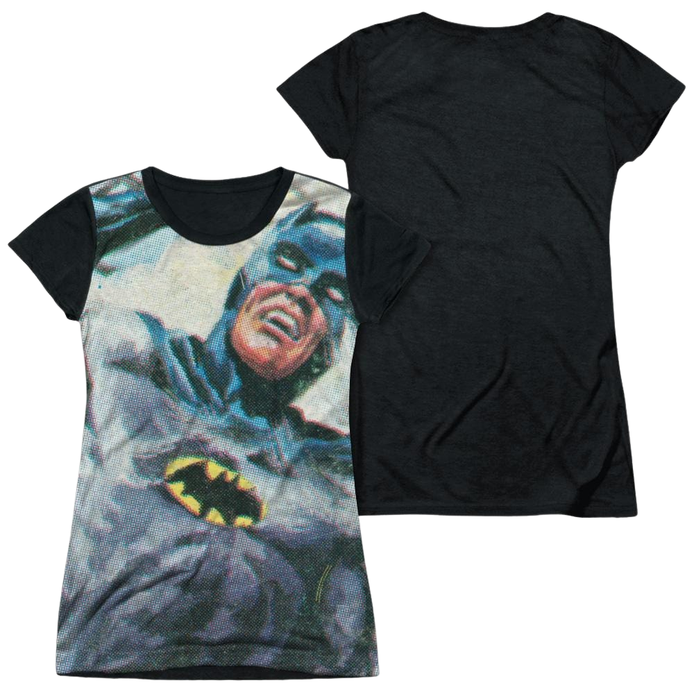 Batman - Classic TV Series Foliage - Juniors Black Back T-Shirt Juniors Black Back T-Shirt Batman