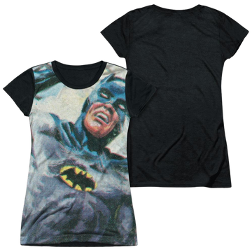 Batman - Classic TV Series Foliage - Juniors Black Back T-Shirt Juniors Black Back T-Shirt Batman