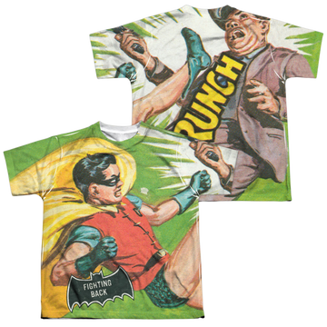 Batman Classic TV Series Fighting Back youth all-over print t-shirt for ages 8 to 12