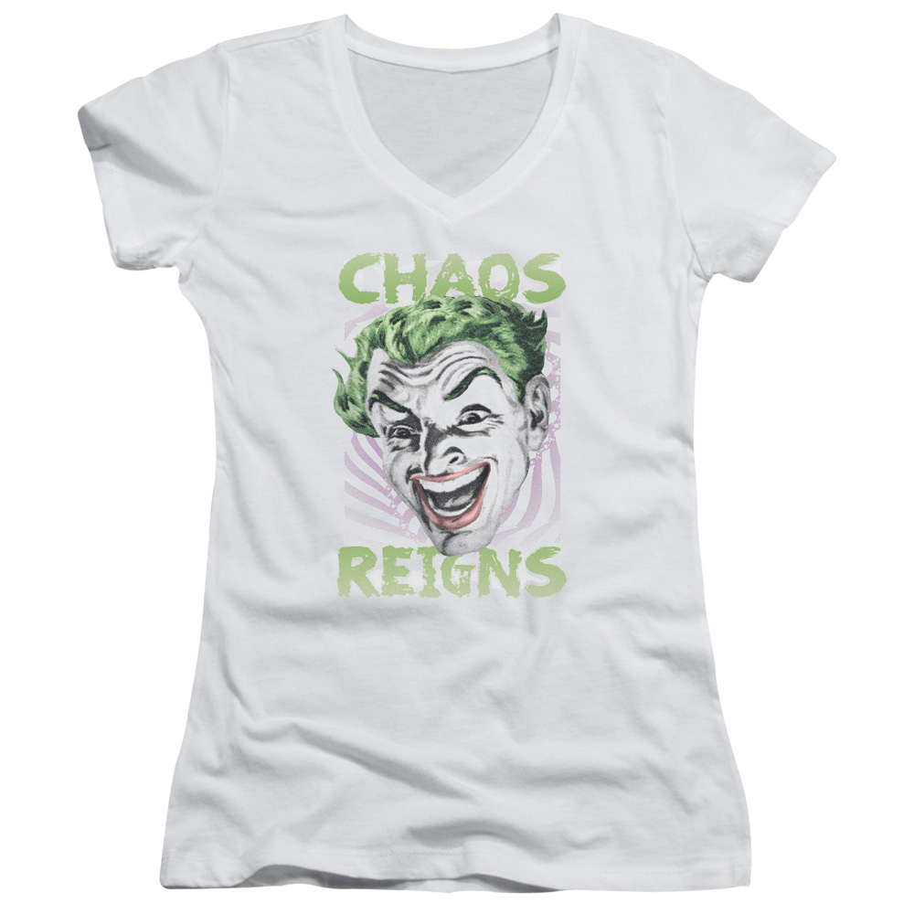 Batman - Classic TV Series Chaos Reigns - Juniors V-Neck T-Shirt Juniors V-Neck T-Shirt Batman