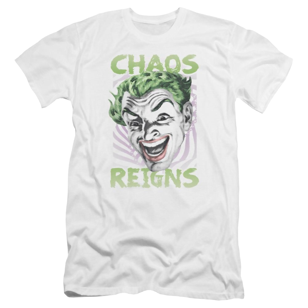Batman Classic Tv Chaos Reigns Premium Adult Slim Fit T-Shirt Men's Premium Slim Fit T-Shirt Batman