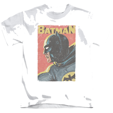 White kid's t-shirt for ages 4 to 7 with Batman Classic TV Series Vintman graphic