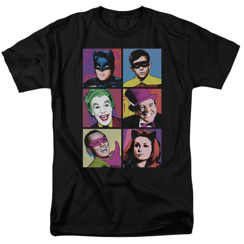 Batman - Classic TV Series Pop Cast - Men's Regular Fit T-Shirt Men's Regular Fit T-Shirt Batman