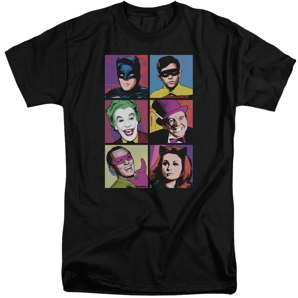 Batman - Classic TV Series Pop Cast - Men's Tall Fit T-Shirt Men's Tall Fit T-Shirt Batman