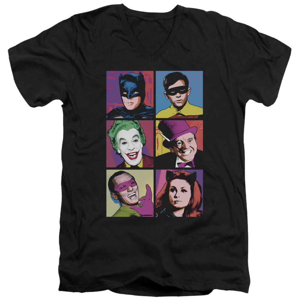Batman - Classic TV Series Pop Cast - Men's V-Neck T-Shirt Men's V-Neck T-Shirt Batman