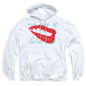 White pullover hoodie with Birds of Prey Face It graphic