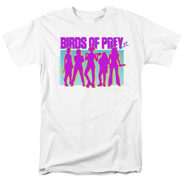 White men's regular fit t-shirt with Birds of Prey Silhouettes graphic