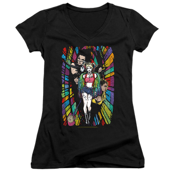 Birds of Prey Color Corridor - Juniors V-Neck T-Shirt Juniors V-Neck T-Shirt Birds of Prey
