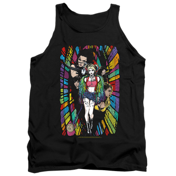Black men's tank with Birds of Prey Color Corridor graphic