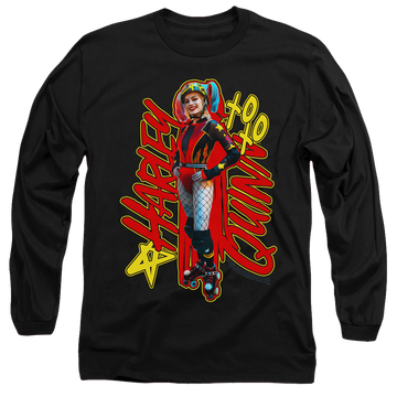 Black men's long sleeve t-shirt with Birds of Prey Harleymania graphic