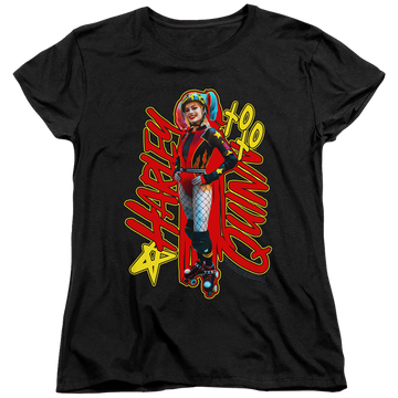 Black women's t-shirt with Birds of Prey Harleymania graphic