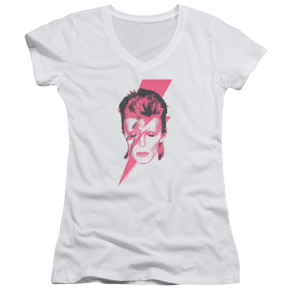 David Bowie Aladdin Sane - Juniors V-Neck T-Shirt Juniors V-Neck T-Shirt David Bowie