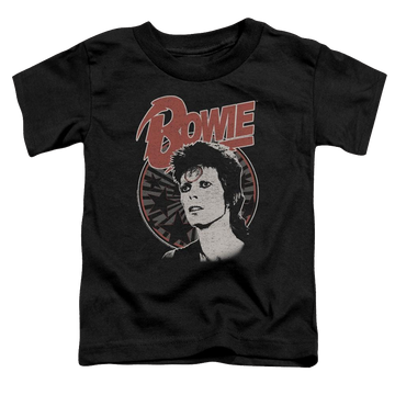 Black toddler t-shirt with David Bowie Space Oddity graphic