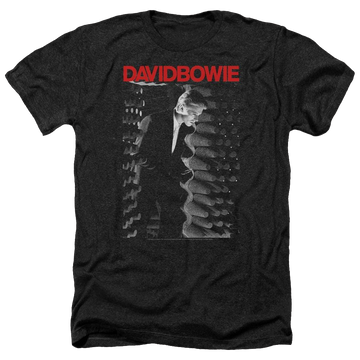Charcoal men's heather t-shirt with David Bowie Station To Station graphic