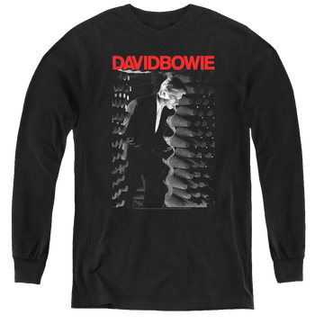 Black youth long sleeve t-shirt with David Bowie Station To Station graphic
