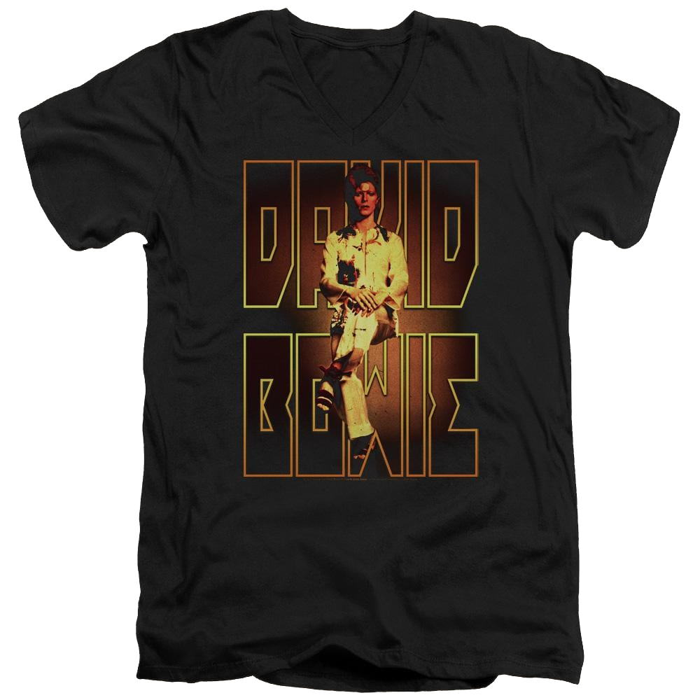 David Bowie Perched - Men's V-Neck T-Shirt Men's V-Neck T-Shirt David Bowie