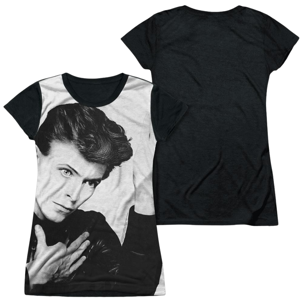 David Bowie Hero - Juniors Black Back T-Shirt Juniors Black Back T-Shirt David Bowie