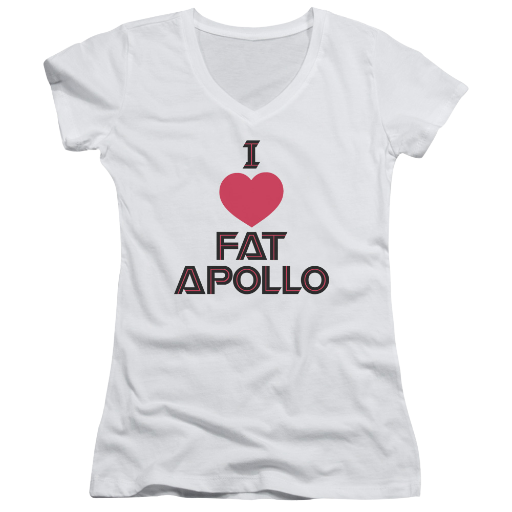 Battlestar Galactica I Heart Fat Apollo - Juniors V-Neck T-Shirt Juniors V-Neck T-Shirt Battlestar Galactica
