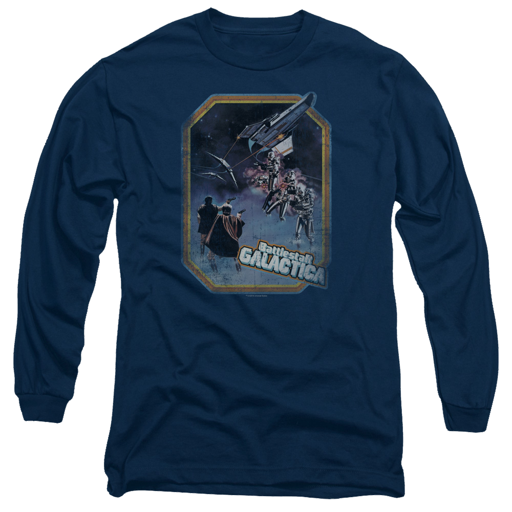 Battlestar Galactica Poster Iron On - Men's Long Sleeve T-Shirt Men's Long Sleeve T-Shirt Battlestar Galactica