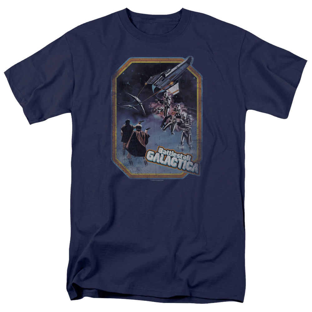 Battlestar Galactica Poster Iron On - Men's Regular Fit T-Shirt Men's Regular Fit T-Shirt Battlestar Galactica