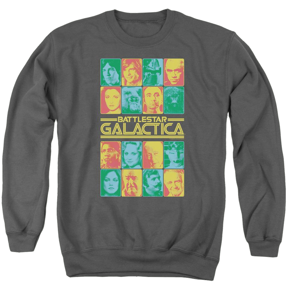 Battlestar Galactica 35th Anniversary Cast - Men's Crewneck Sweatshirt Men's Crewneck Sweatshirt Battlestar Galactica