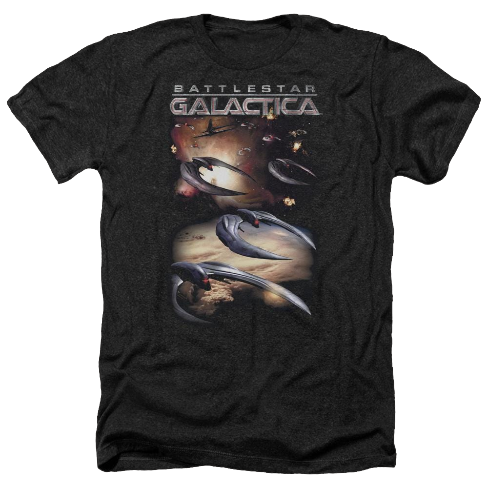 Battlestar Galactica When Cylons Attack - Men's Heather T-Shirt Men's Heather T-Shirt Battlestar Galactica