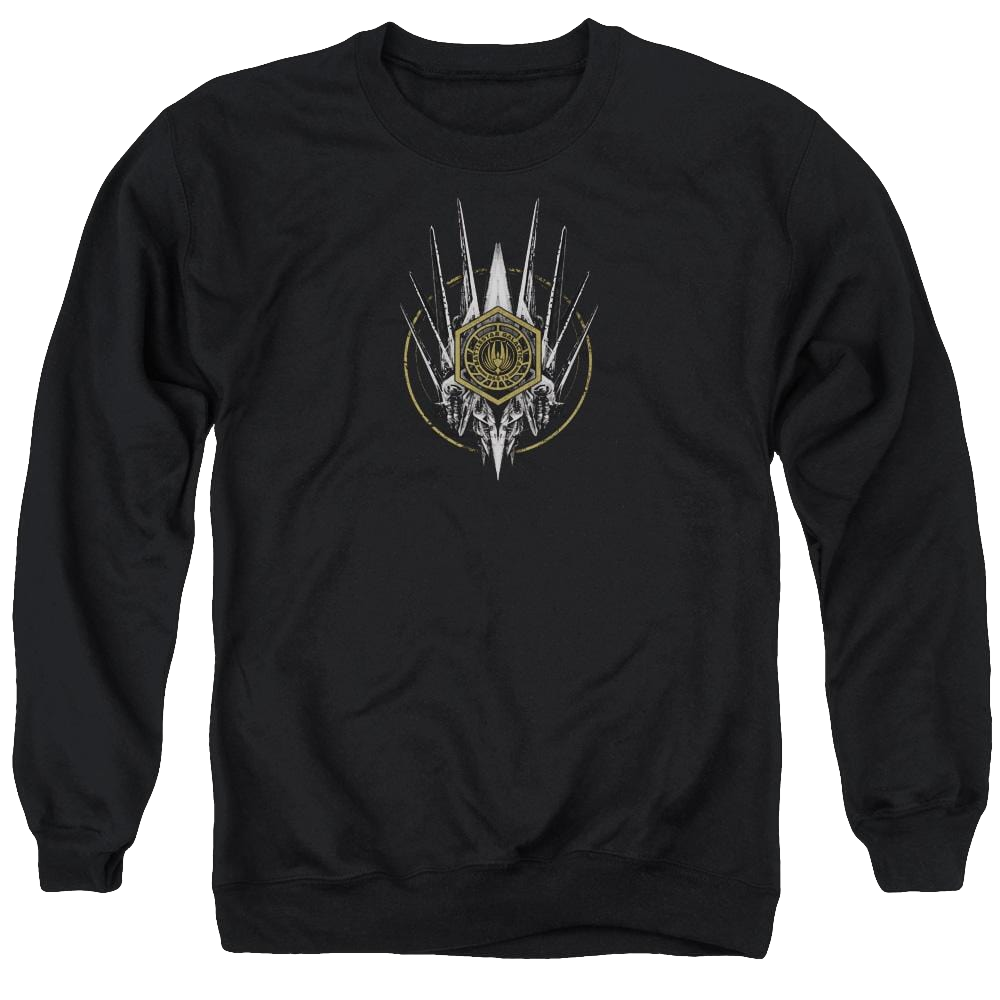 Battlestar Galactica Crest Of Ships - Men's Crewneck Sweatshirt Men's Crewneck Sweatshirt Battlestar Galactica