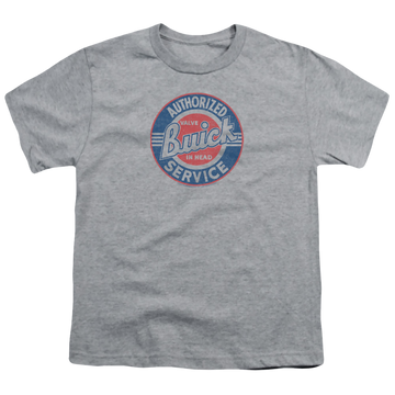 Athletic heather youth t-shirt for ages 8 to 12 with Buick Authorized Service graphic