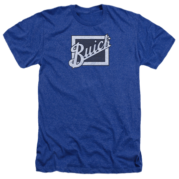 Royal men's heather t-shirt with Buick Distressed Emblem graphic