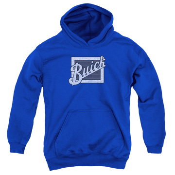 Royal youth hoodie for ages 8 to 12 with Buick Distressed Emblem graphic