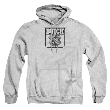 Athletic heather pullover hoodie with Buick 1946 Emblem graphic