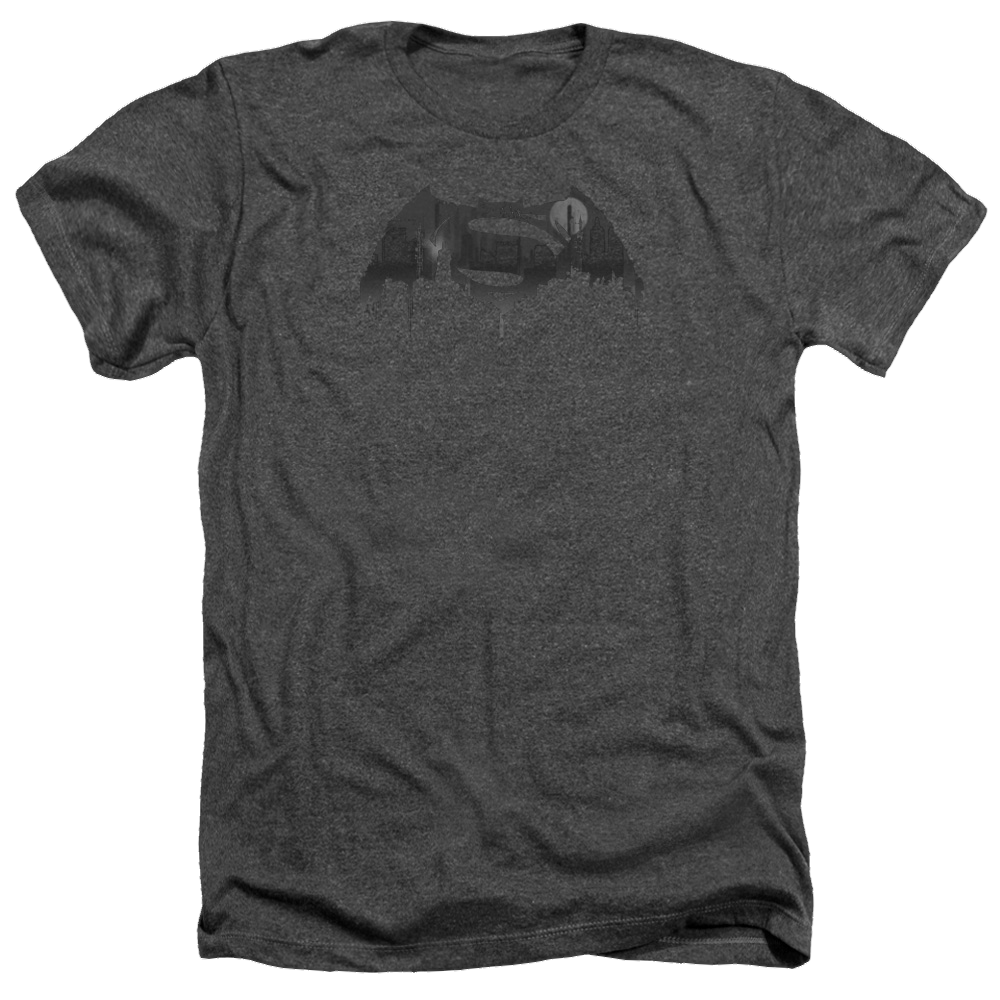 Batman v Superman Cityscape Logo - Men's Heather T-Shirt Men's Heather T-Shirt Batman