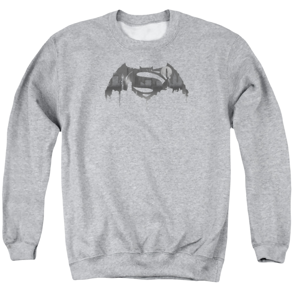 Batman v Superman Cityscape Logo - Men's Crewneck Sweatshirt Men's Crewneck Sweatshirt Batman
