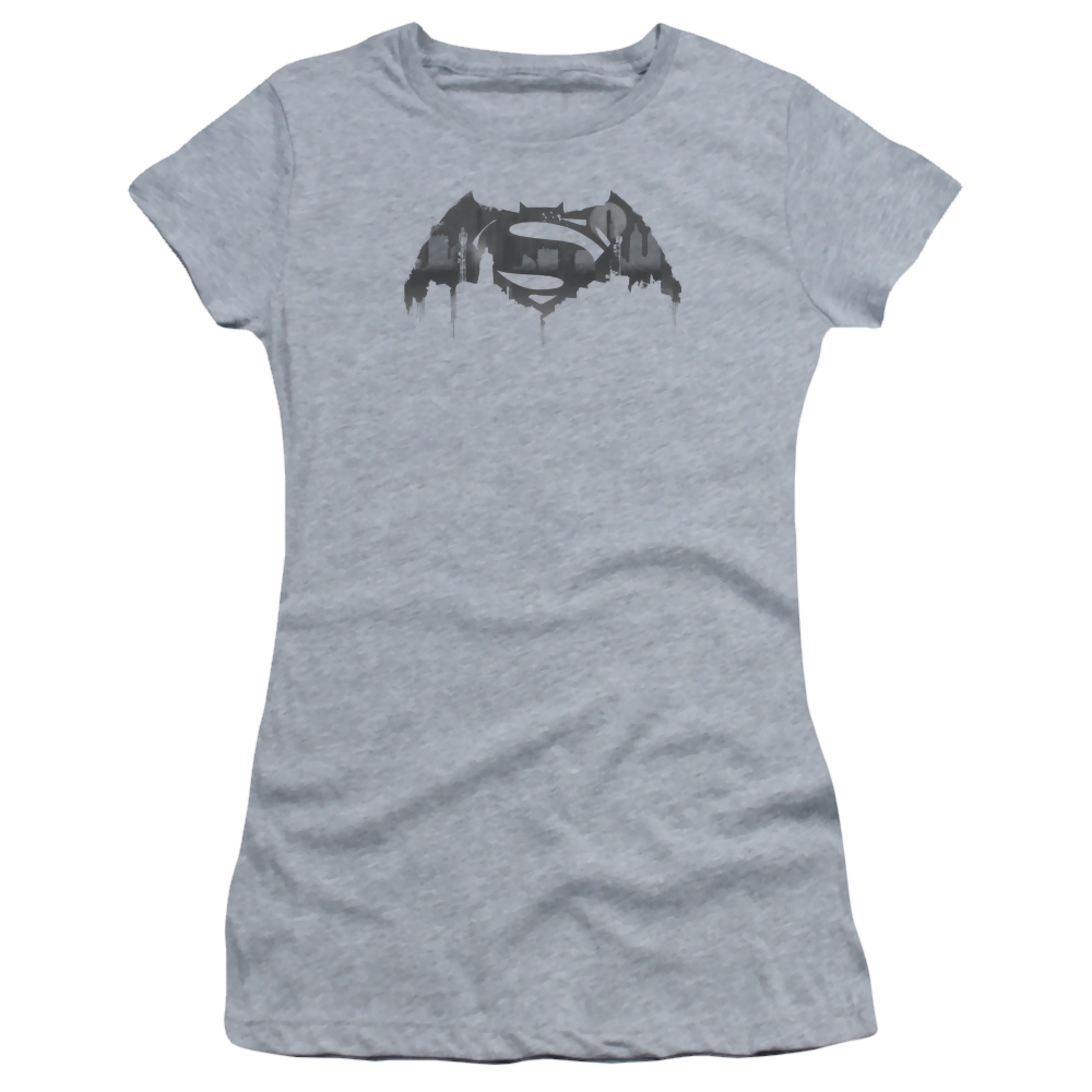 Batman v Superman Cityscape Logo - Juniors T-Shirt Juniors T-Shirt Batman