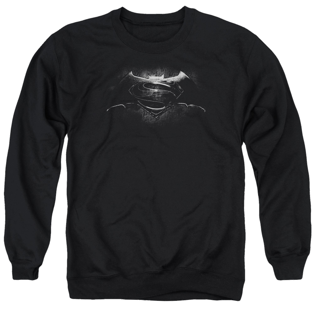 Batman v Superman Bw Logo - Men's Crewneck Sweatshirt Men's Crewneck Sweatshirt Batman