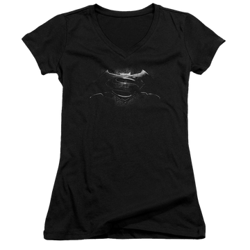 Batman v Superman Bw Logo - Juniors V-Neck T-Shirt Juniors V-Neck T-Shirt Batman