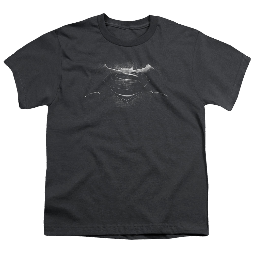 Batman v Superman Bw Logo - Youth T-Shirt Youth T-Shirt (Ages 8-12) Batman