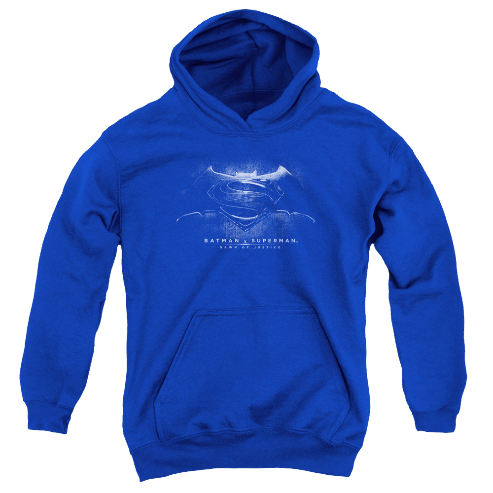 Batman v Superman Bw Logo - Youth Hoodie Youth Hoodie (Ages 8-12) Batman