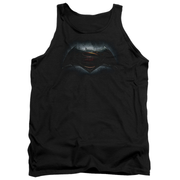 Black men's tank with Batman v Superman Logo graphic