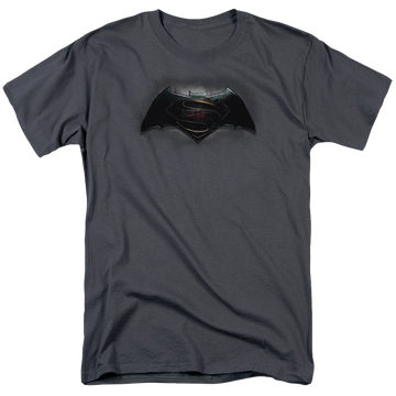 Charcoal men's regular fit t-shirt with Batman v Superman Logo graphic