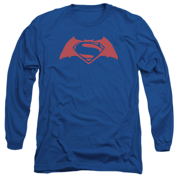 Royal men's long sleeve t-shirt with Batman v Superman Simple Logo graphic