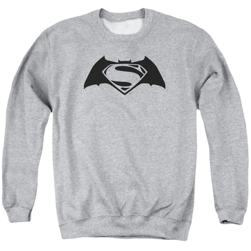 Athletic heather men's crewneck sweatshirt with Batman v Superman Simple Logo graphic
