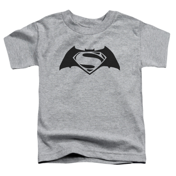 Athletic heather kid's t-shirt for ages 4 to 7 with Batman v Superman Simple Logo graphic