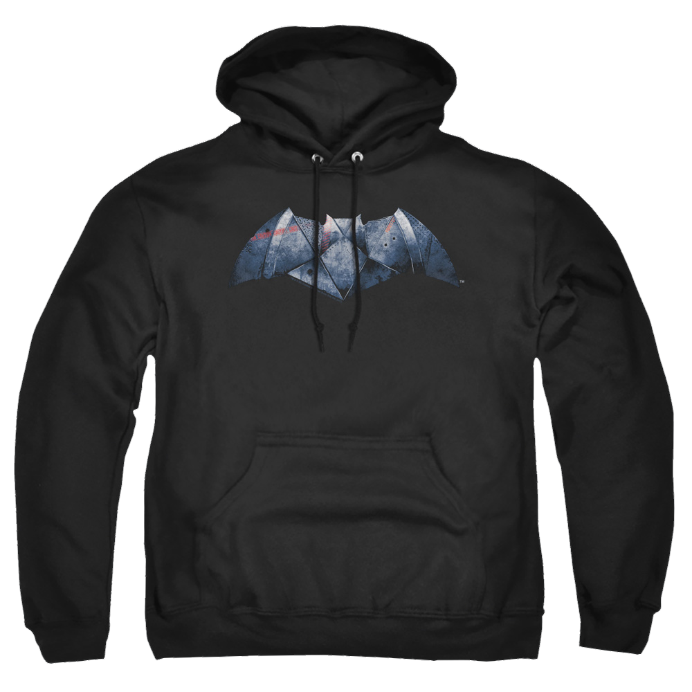 Batman v Superman Plated Bat Logo - Pullover Hoodie Pullover Hoodie Batman